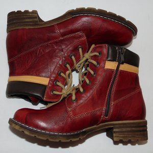 V-Italia marble red Chunky ankle booties size 8